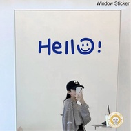 Hello Glass Door Decoration Anti-collision Stickers Shop Window Cute Decorative Stickers Ins Mirror Selfie Wall Stickers