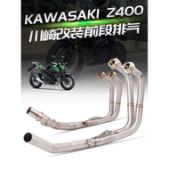 Promotion Motorcycle Exhaust Pipe Z400 _ NINJA400 _ Ninja 400 Modified Front Exhaust Stainless Steel