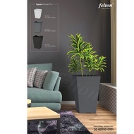 FELTON SQUARE FLOWER POT (2453) & FELTON SQUARE POT SAUCER(2505)