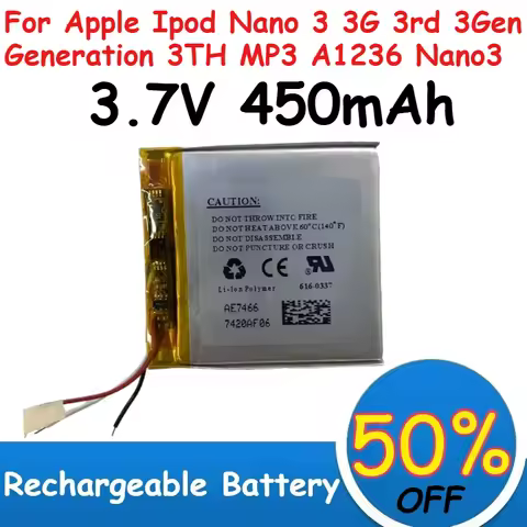 616-0337 Lithium Polymer Battery 450mAh for Apple Ipod Nano 3 3G 3rd 3Gen Generation 3TH MP3 A1236 N