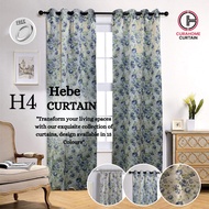 H4 Curtain Corak Bunga Ring &amp; Hook Sesuai Untuk Langsir Tingkap, Langsir Pintu, Langsir Sliding Door langsir murah Bilik