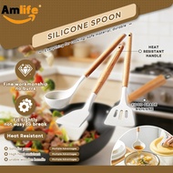 Amlife 【6 PCS 】Spoon  Kitchen Non Stick Silicon Spatula Tools, Baking Shovel ,Silicone Kitchen Utens