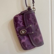 COACH紫色雙層手拿包 手提包