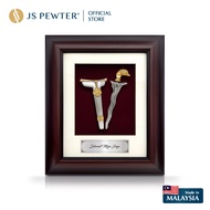 (JS Pewter) 8.5" x 10" Solid Wood Frame With Gold Plated Pewter Keris (Kris) | Corporate Gifts Souve