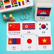 108pcs World National Flag Flashcard Country Flag Cards Children Cognitive Flash Card for Kids Toddl