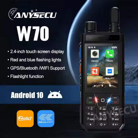 2025 New Walkie Talkie SL8541 W70 Android 10.0 4G Network Radio 1.4inch MAX-3W Loudspeaker IP68 3.8V