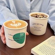 Cute Korean Ins Style Ceramic Coffee Mug with Letter Print Milk Cup Useful Gift Ideas for Friends