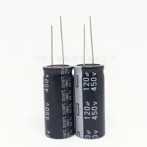 5pcs/lot 450V 120UF 450V120UF 18*30 New Straight Plug-in Aluminum Electrolytic Capacitor Size：18x30（