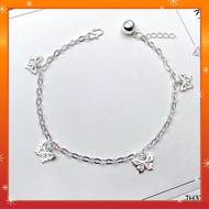 💥PROMO💥#JH372 Sterling Silver Dainty Butterfly Bracelet, Anklet ( Gelang Silver 925) Original Silver