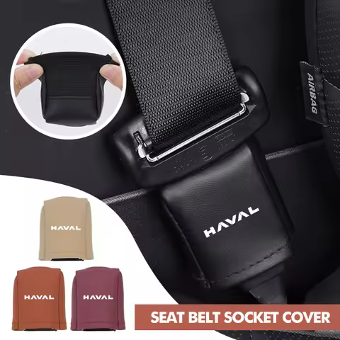 Car Seat Belt Buckle Anti-Scratch Cover Leather Protector Socket For Haval H6 Jolion H9 F7X Dargo H1