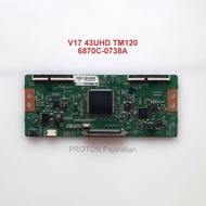 LAYAR TOSHIBA Tikon TV screen 43" 49" 55" Tcon LG Display V17 43UHD TM120 6870C-0738A Halogen LCD pa