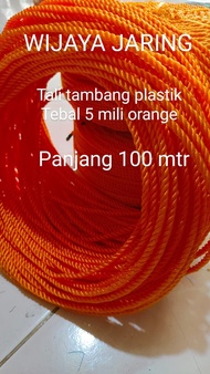 tali tambang plastik 5 mili orange panjang 100 meter