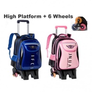 Primary Student 6 Wheel High Standard Platform Waterproof Trolley School Bag