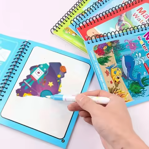 10 styles Reusable Magic Coloring Book Water Painting Book Sensory Early Education Puzzle Drawing sa