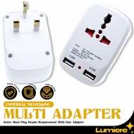 LUMIERE USB Universal Adapter Socket Soket Plug 3 Pin International Plug Adapter Charger Plug With U