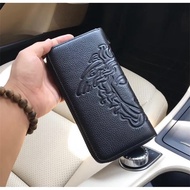 Free Wallet Quality Versace Leather Small Wallet Boy Wallet Top Leather Men's Bag Handbag Wallet [High] Versace clip Versace Long Money Portable Money