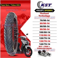 TAYAR SCOOTER Tyre 14 inch 70/90-14 & 80/90-14 Bunga Spider (KST 1197) Pattern – Durable & High Grip