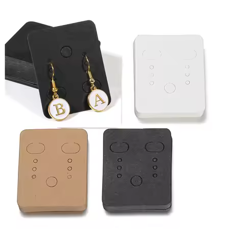 50pcs 3.8x4.8cm Display Card for Earrings Ear Studs Blank Kraft Paper Tags