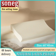 [✅SG Ready Stock]Thailand Natural Latex Pillow Core Adult Household Pillow Cover Anti mite Cervical Spine Protection Pillow