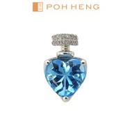 Poh Heng Jewellery Blue Topaz Heart Pendant (Online Exclusive)