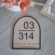 Arch Shape Customised Door Unit Number | Unit Number Signage | BTO Door Unit Number