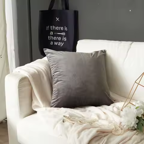 Dark Gray Cushion Cover 30x50cm Velvet Home Decorative 45x45cm Throw Pillow Cover for Living Room So