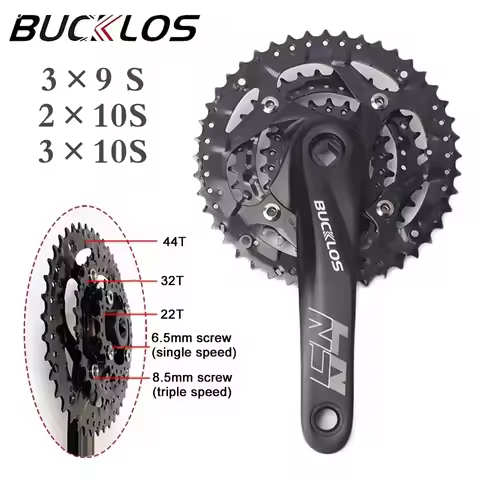 BUCKLOS 104/64 Bicycle Crankset 2*10 3*10 3*9 Speed Mountain Bike Crankset 104BCD 64BCD 22/26/32/38/
