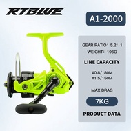 BEARKING RTBLUE A1 Spinning Reel 12Kg MaxDrag 5.2:1 Freshwater Saltwater Fishing Reel