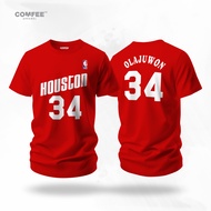 Comfee Apparel Basketball T-Shirt NBA Houston Rockets Hakeem Olajuwon Red
