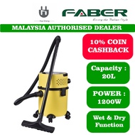 Faber Powervac 820 Wet And Dry Vacuum - Extra Socket (1200W) FVC-WD820