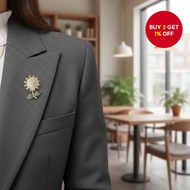 Anti-Slip Cute Sunflower Lapel Pin Brooch for Women  Pin Lapel Bunga Matahari Anti Gelincir Comel Un
