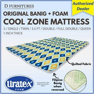 Original URATEX Cool ZONE Mattress Quilted W Banig - COD is available ( Single / Double / Full Double / Queen ) - 36x75 - 48x75 - 54x75 - 60x75 /  folding bed on sale / Uratex foam on Sale - Banig with foam - mattress foam - Flagship Store