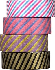 WRC W02-MK-T1006 Masking Tape, Width 0.6 inches (15 mm) x 23.4 ft (7 m), Set of 4 Rolls