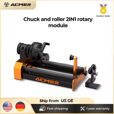 ACMER M4 Laser Rotary Module 4th Axis Rotary For Rotary Axis Clamp Diameter 4-64mm Accessories Curve