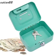 XUTIAN88WL Lockable Cash Box, Mini Metal Money Safe Case, Creative with Key Sturdy Construction Port