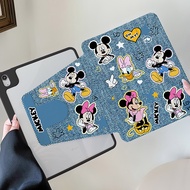 เคส iPad Air7 11 Air6 Gen11 ที่ใส่ปากกา มิกกี้ เคสiPadหมุน 360° Gen10 Gen9 Air5 MINI7