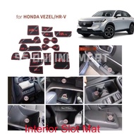 (With Logo) CAR SLOT MAT - HONDA HRV 2022-2024 Red Lining Slot Mat