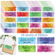 200pcs Bible Inspirational Stickers Colorful Bible Verse Stickers Christian Planner Religious Sticke