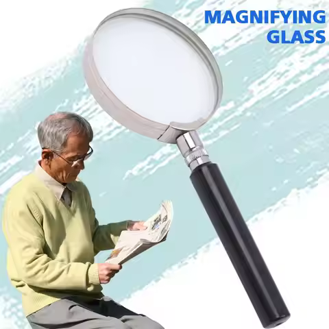 Portable 10X Handheld Magnifying Glass, Retro Handle Magnifier Eye Loupe Glass With Metal Handle Hig