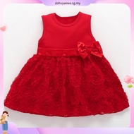 Baby Girl 3D Rose Dress full moon girl dress one-year-old dress baby princess