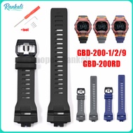 TPU Rubber Watch Strap for Casio GBD-200-1/2/9 GBD-200RD Replacement Black Silicone Watch Band Soft 