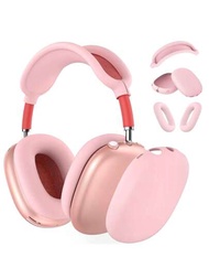 Silicone Case Cover For AirPods Max Headphones，防刮耳墊套/耳罩套/頭帶套 For AirPods Max，配件柔軟硅膠皮膚保護套 For Apple AirPods Max（粉色）