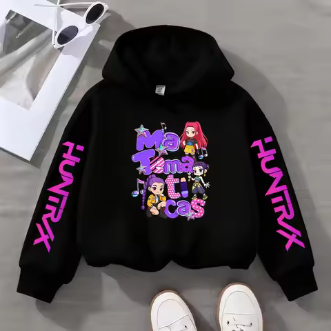2026 Autumn/winter KPop Demon Hunter Cartoon Printed Girls Boys Hoodie Sweaters Children Warm Fashio