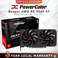 [FAST SHIP] PowerColor Reaper AMD Radeon RX 9060 XT | 8GB GDDR6 | Graphics Card (Black / White)