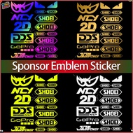 Sponsor Emblem Sticker SHOEI GOPRO Helmet Decoration Sticker Motorcycle Front Body Modification Viny