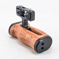 TECHCHIP-Camera Side Handle Grip // DSLR Camera Cage Left Right Side Wooden Handgrip with Cold Shoe