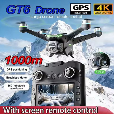 GT6 MAX GPS Drone Professional 4K Camera 3-axis Gimbal Aerial FPV Brushless Security Drone with Larg
