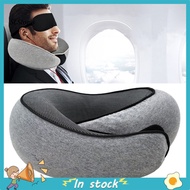 SLS_ Memory Foam Travel Pillow Comfortable Memory Foam Pillow 360 Degree Support Memory Foam Travel Neck Pillow with Adjustable Fastener Tape Comfy U-shaped for Southeast