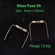 10 biji 5A 20mm Glass Fuse 5x20mm