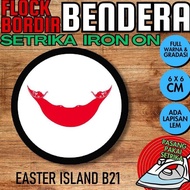 ((((most wanted] IRON-ON Emblem Badge Patch IRON-ON Flock FLAG EMBROIDERY Country - EASTER ISLAND IS